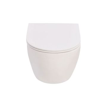 badshop.de Premium Design WC-Set - Tiefspüler, spülrandlos, weiß, WC-Sitz