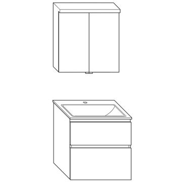 Burgbad Accura Badmöbel Set  62 cm Skizze