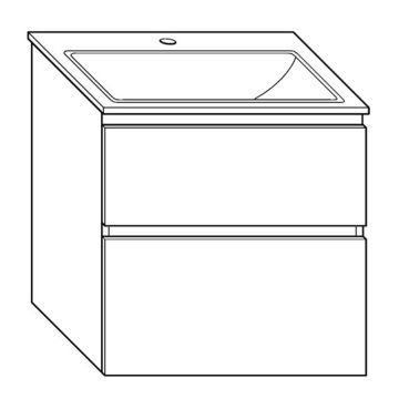 Burgbad Accura Waschtisch mit Unterschrank Set 62 cm Skizze