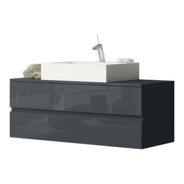 Burgbad Bel Mineralguss-Aufsatzwaschtisch mit Unterschrank 120 cm