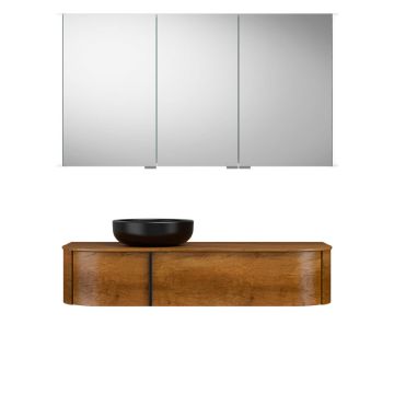 Burgbad Lavo 2.0 Badmöbel Set 55 - 122 cm, Spiegelschrank, Keramik-Aufsatzbecken