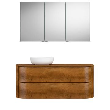 Burgbad Lavo 2.0 Badmöbel Set 58 - 122 cm, Spiegelschrank, Keramik-Aufsatzwascht