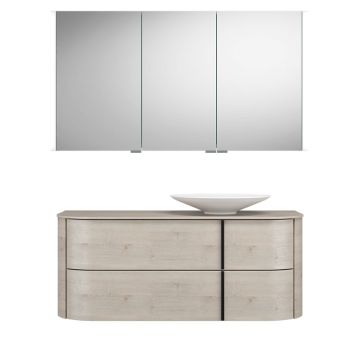 Burgbad Lavo 2.0 Badmöbel Set 60 - 122 cm, Spiegelschrank, Mineralguss-Aufsatzwa