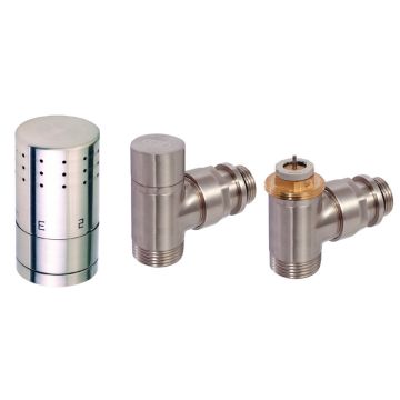 Corpotherma Zubehör Design-Thermostatventilset Eckform - Edelstahl