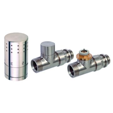 Corpotherma Design-Thermostatventilset Durchgangsform - Edelstahl