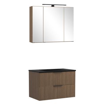 Held Möbel Glasgow Badmöbel Set - 80 cm, Spiegelschrank