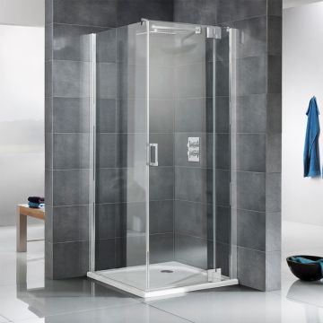 HSK K2P Drehtür an Nebenteil mit Seitenwand 90 x 75 cm