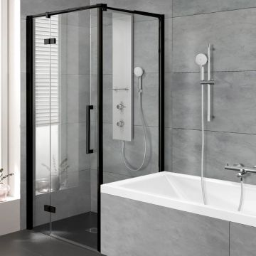 HSK Atelier Plan Drehtür an Nebenteil mit verkürzter Seitenwand