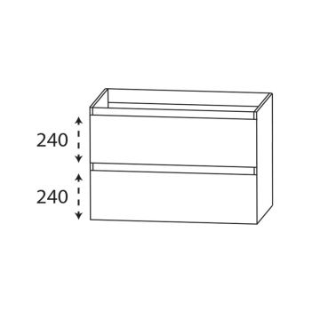 Laguna Highline 100 Waschtischunterschrank - 60 cm Skizze