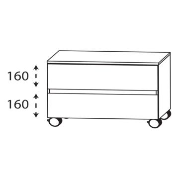 Laguna Ergänzungsschrank Rollenschrankschrank 90 cm Skizze