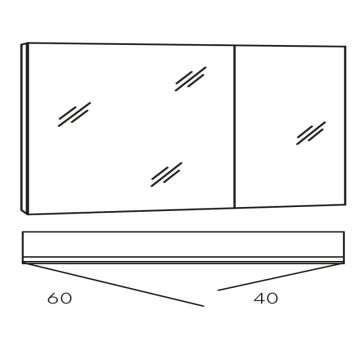 Marlin Bad 3980 Spiegelschrank - 100 cm Skizze