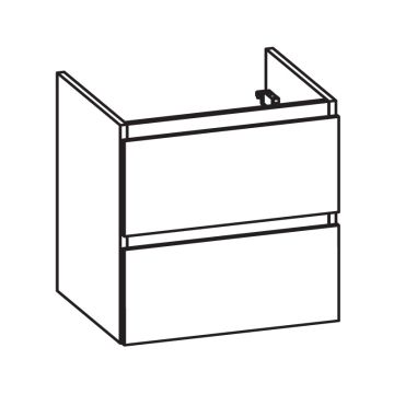 Pelipal PCON Waschtischunterschrank 58 cm Skizze