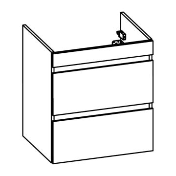 Pelipal PCON Waschtischunterschrank 50 cm Skizze