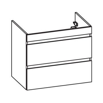 Pelipal PCON Waschtischunterschrank 76 cm Skizze