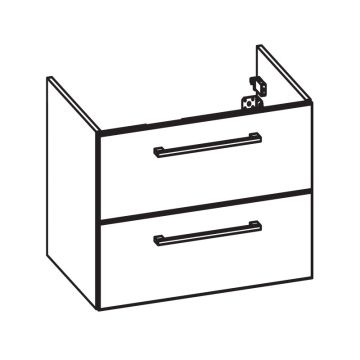 Pelipal PCON Waschtischunterschrank 57 cm Skizze