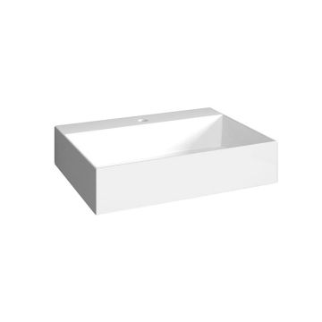 Puris Kera Plan Keramik Aufsatzwaschtisch Squared weiß 50 cm