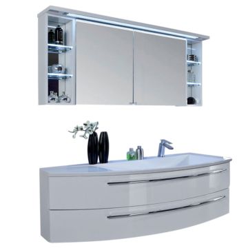 Puris Crescendo Badmöbel Set 140 cm links Gesimsboden