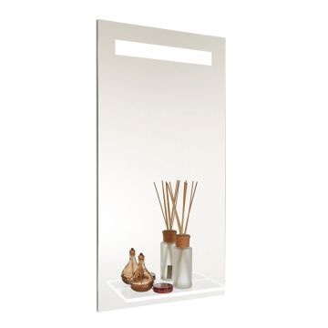 Puris For Guests Flächenspiegel mit Lichtfenster oben und 1 beleuchteter Glasf