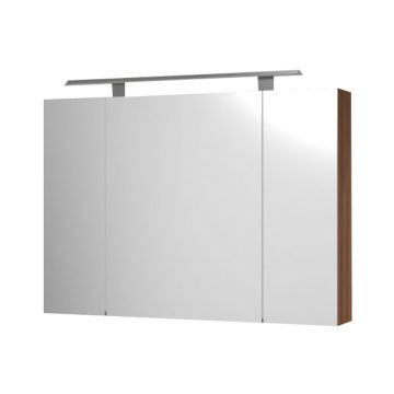 Puris Quada Spiegelschrank 100 cm mit Aufsatzleuchte geöffnet