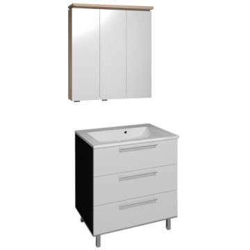 Puris Quada Badmöbel Set 2-2 - 71 cm, Spiegelschrank Gesimsboden