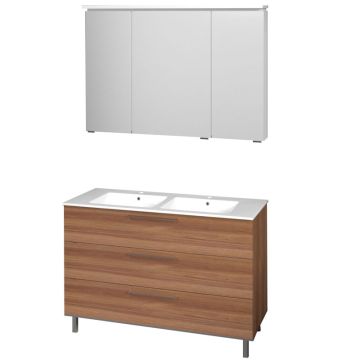 Puris Quada Badmöbel Set 3-5 -122 cm, Doppel-Waschtisch