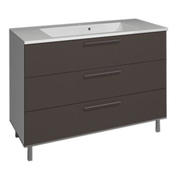 Puris Quada Mineralguss-Waschtisch und Waschtischunterschrank 120 cm