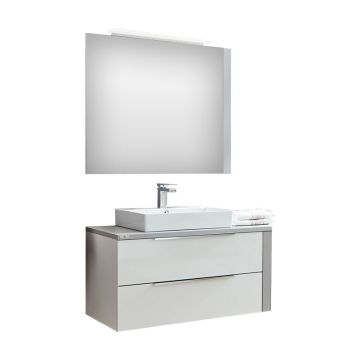 Puris Modern Life Badmöbel Set 5 rechts mit Griffleisten