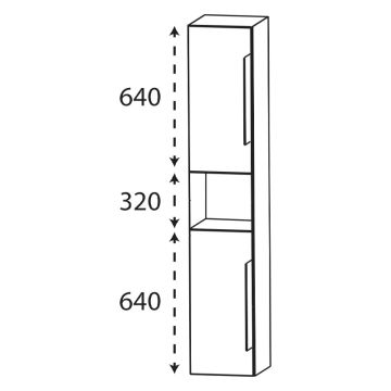 Puris Modern Life Hochschrank 40 cm Skizze