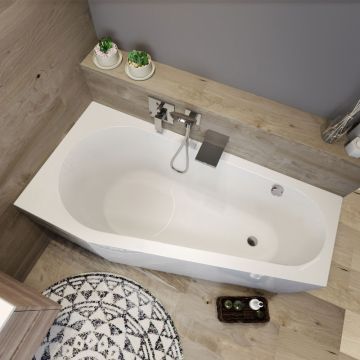 Riho Badewannen Raumspar-Badewanne Delta Rechts - Acryl - 160 x 80 cm Ambiente