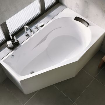 Riho Badewannen Raumspar-Badewanne Yukon Links - Acryl - 160 x 90 cm, 175 Liter,