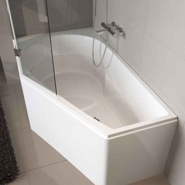 Riho Badewannen Raumspar-Badewanne Yukon Rechts - Acryl - 160 x 90 cm, 175 Liter