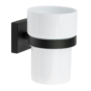 Smedbo HOUSE Zahnputzbecher Zahnputzbecherhalter Schwarz / Porzellan