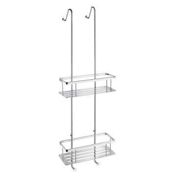Smedbo SIDELINE Duschkorb Doppelt mit Bodenplatten in verchromtem Messing