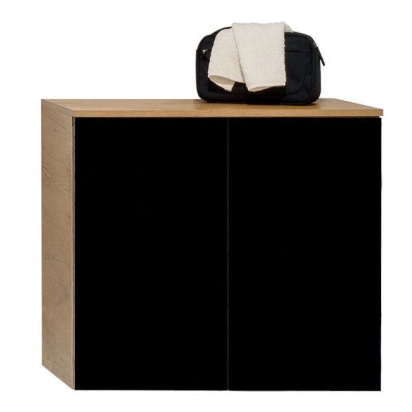 Badea Wäscheschrank 70 cm, 2 Türen, herausnehmbarer Wäschekorb