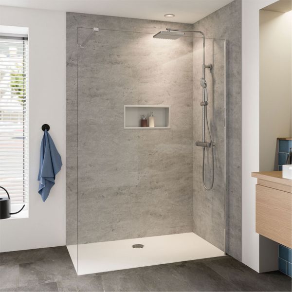 Breuer Panorama Walk In Dusche - Duschwand alleinstehend 140 cm