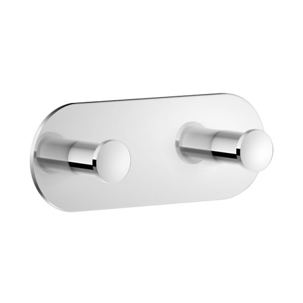 badshop.de Design Haken - Hakenleiste Doppelter Badetuchhaken chrom
