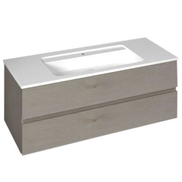 Burgbad Bel Mineralguss-Waschtisch mit Unterschrank 121 cm
