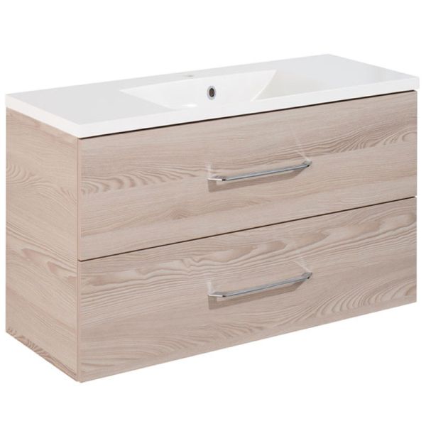 Fackelmann B.clever Waschtisch mit Unterschrank - 120 cm Alaska Esche