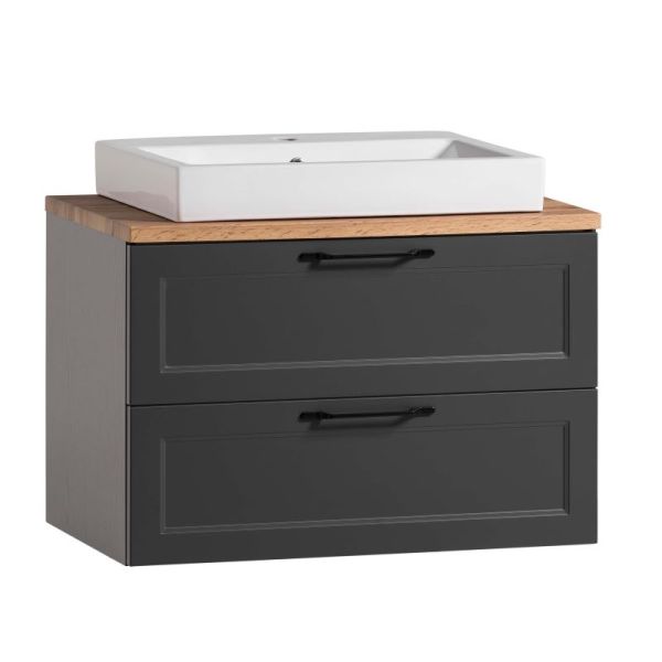 Held Möbel Lugo Waschtisch mit Aufsatzbecken 80 cm Front