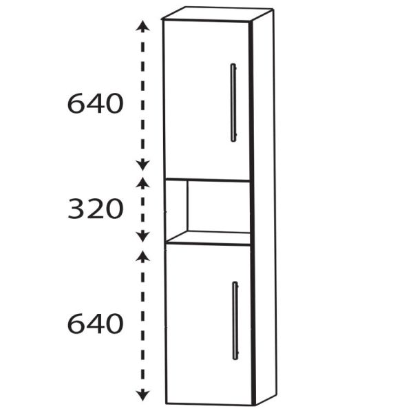 Laguna Ergänzungsschrank Hochschrank - 30 cm Skizze