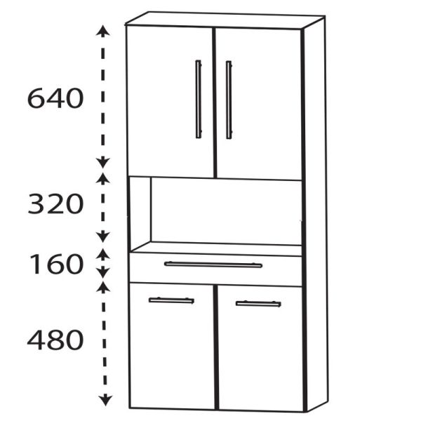Laguna Ergänzungsschrank Hochschrank - 60 cm Skizze
