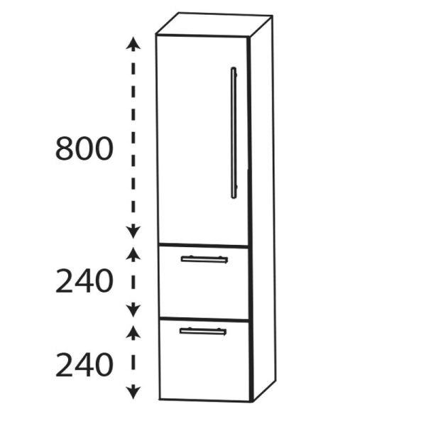 Laguna Ergänzungsschrank Mittelschrank - 40 cm Skizze