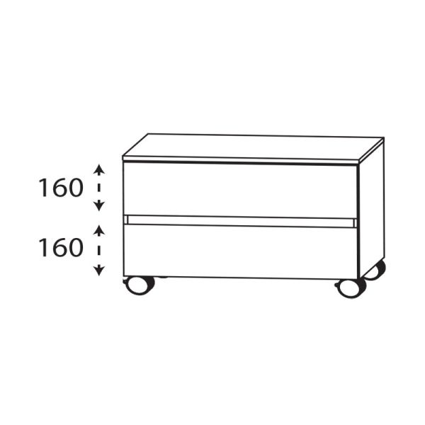 Laguna Ergänzungsschrank Rollenschrankschrank 60 cm Skizze