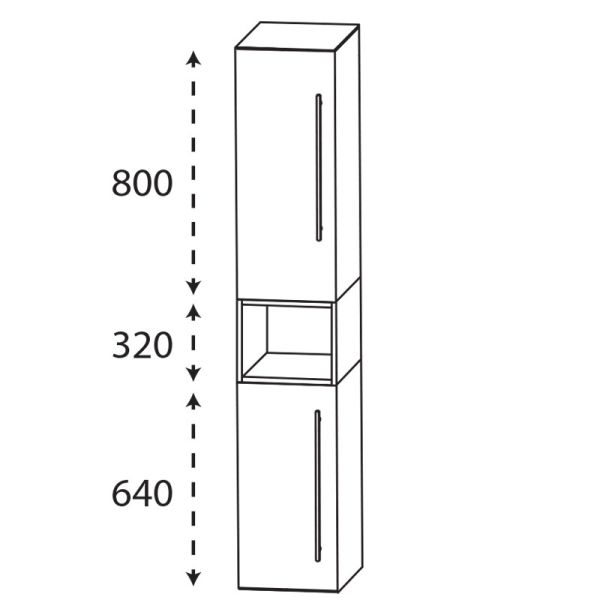 Laguna Ergänzungsschrank Hochschrank - 30 cm Skizze