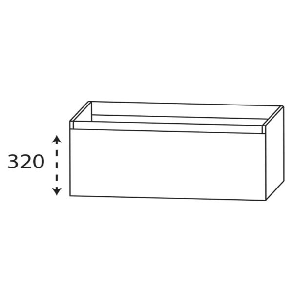 Laguna Reflex Waschtischunterschrank - 140 cm Skizze