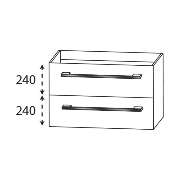 Laguna Reflex Waschtischunterschrank - 90 cm Skizze