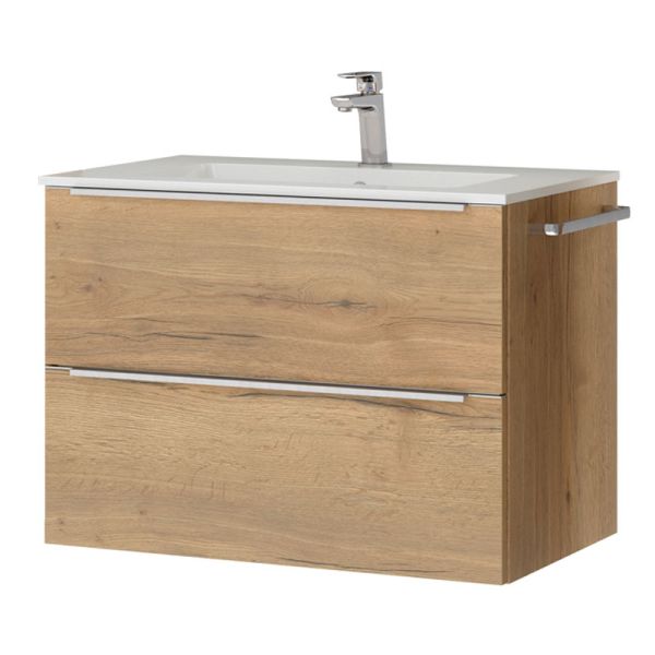 Nobilia Pure Mineralguss-Waschtisch mit Unterschrank Set 81 cm