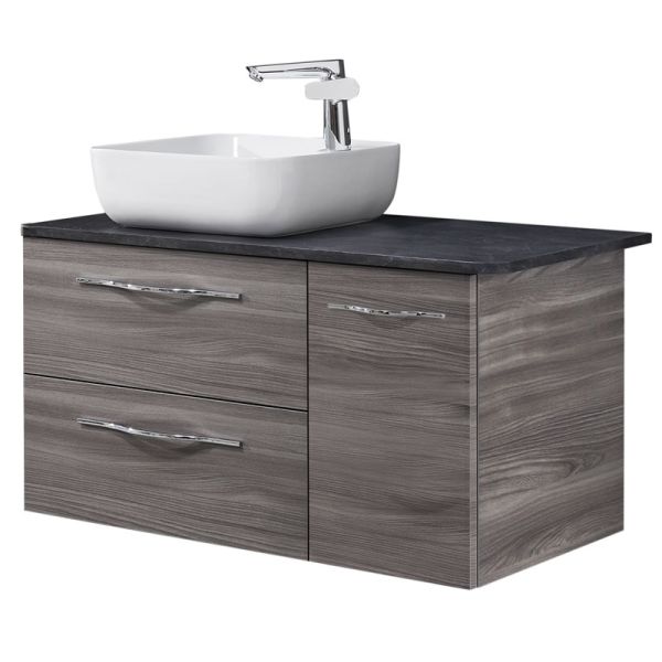 Pelipal PCON Aufsatzbecken mit Waschtischplatte und Unterschrank 107 cm