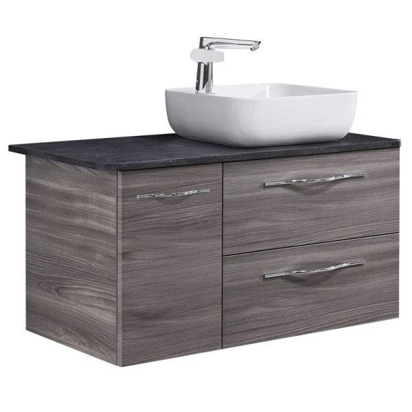 Pelipal PCON Aufsatzbecken mit Waschtischplatte und Unterschrank 107 cm