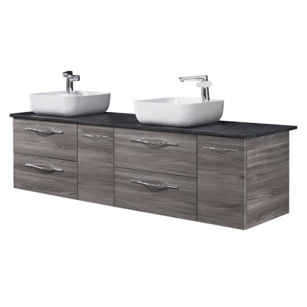 Pelipal PCON Aufsatzbecken mit Waschtischplatte und Unterschrank 190 cm